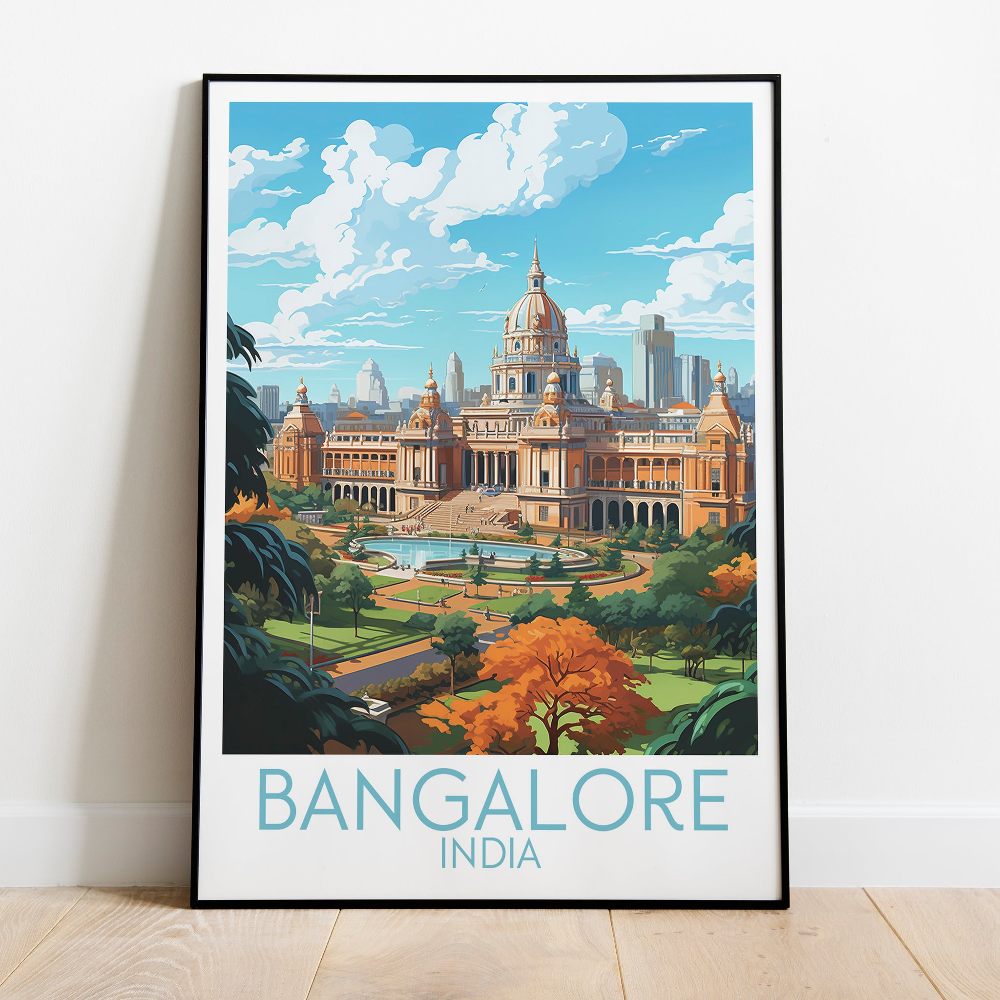 Bangalore travel poster on the ground India