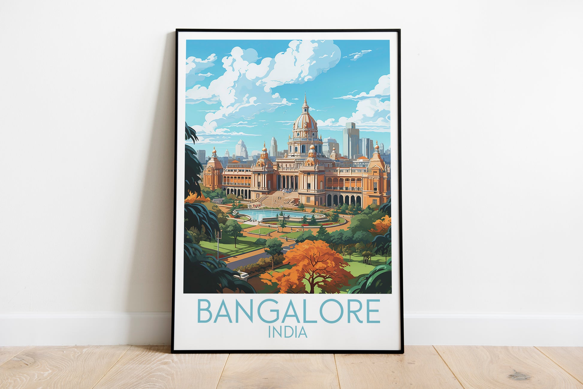 Bangalore travel poster on the ground India