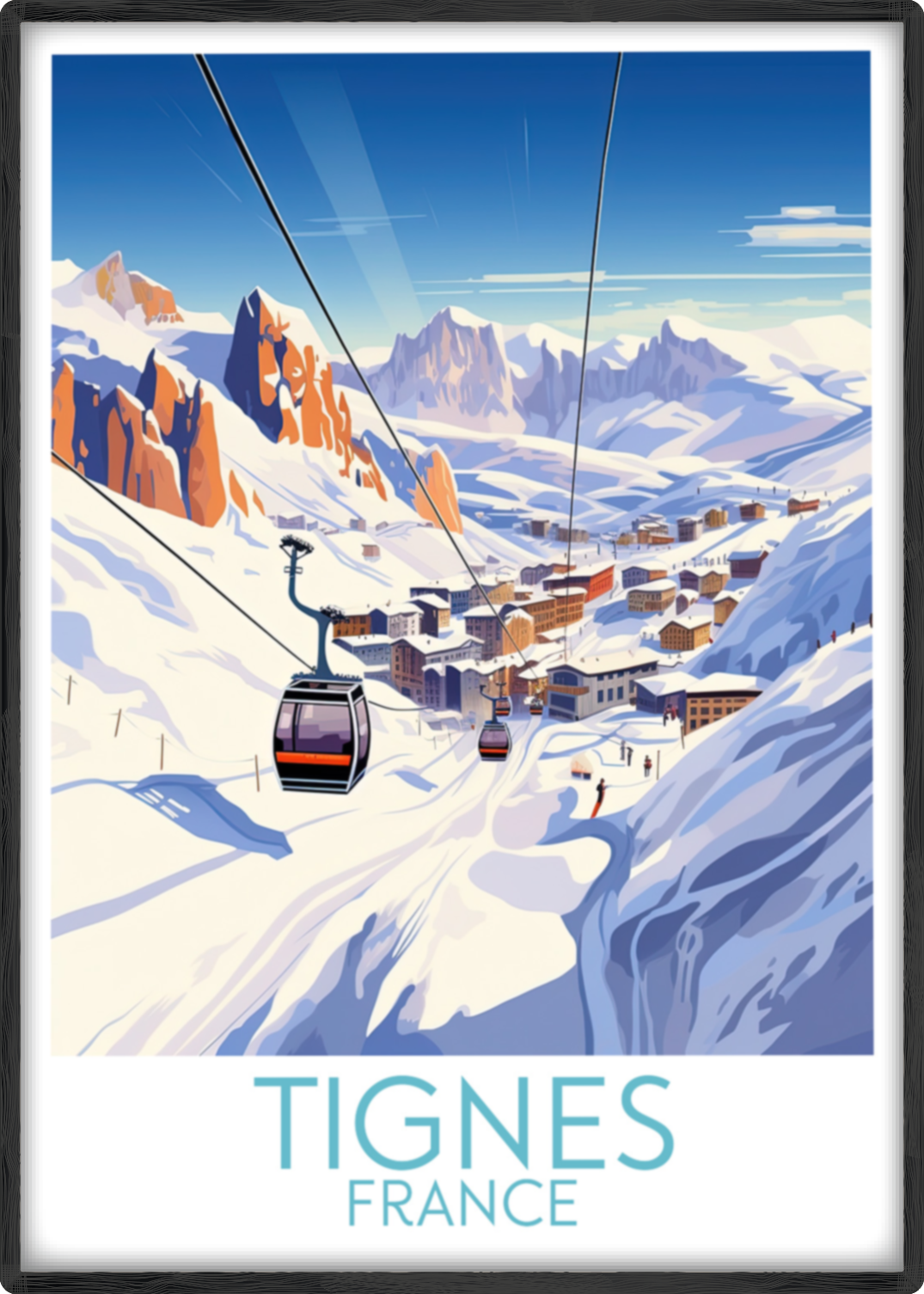 tignes travel poster main france