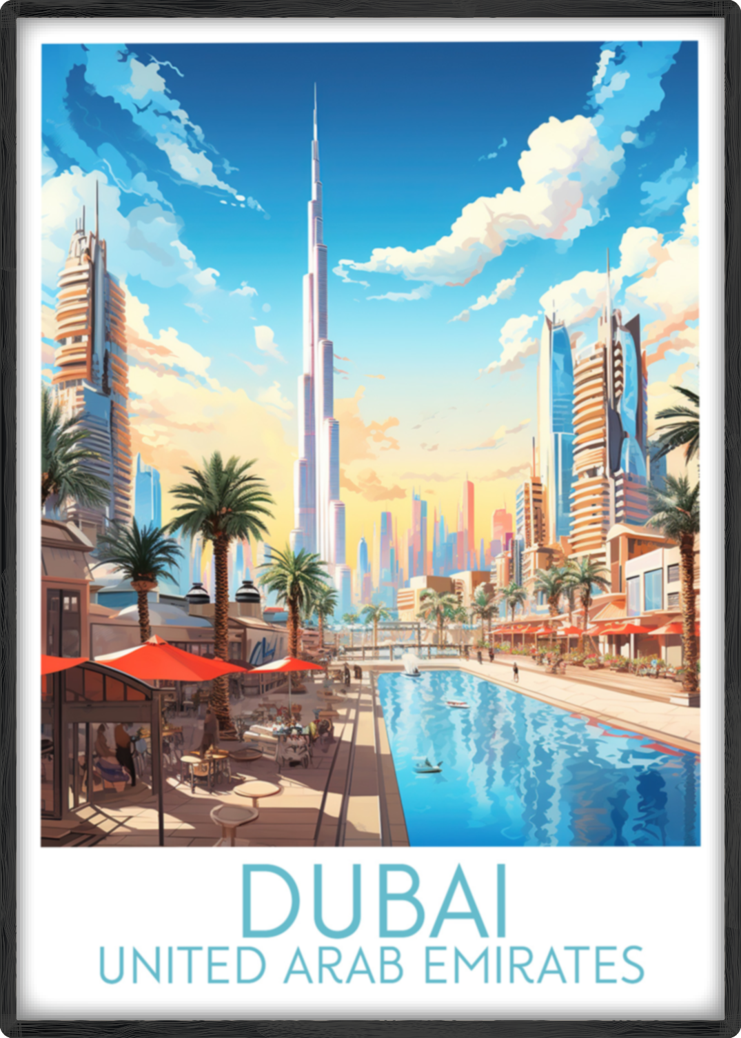 dubai travel poster main united arab emirates