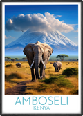 amboseli travel poster main kenya