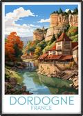 Dordogne travel poster main France