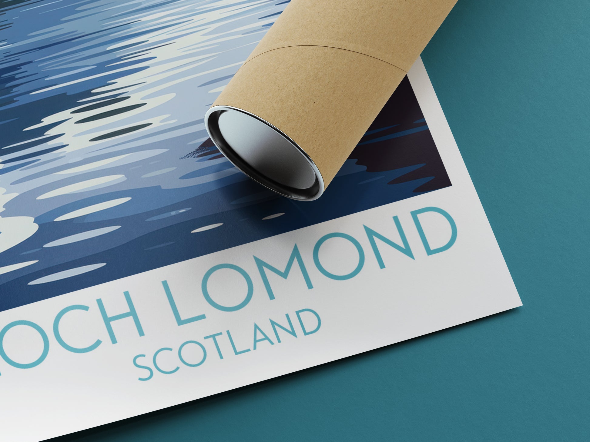 Loch Lomond travel poster rolled Scotland