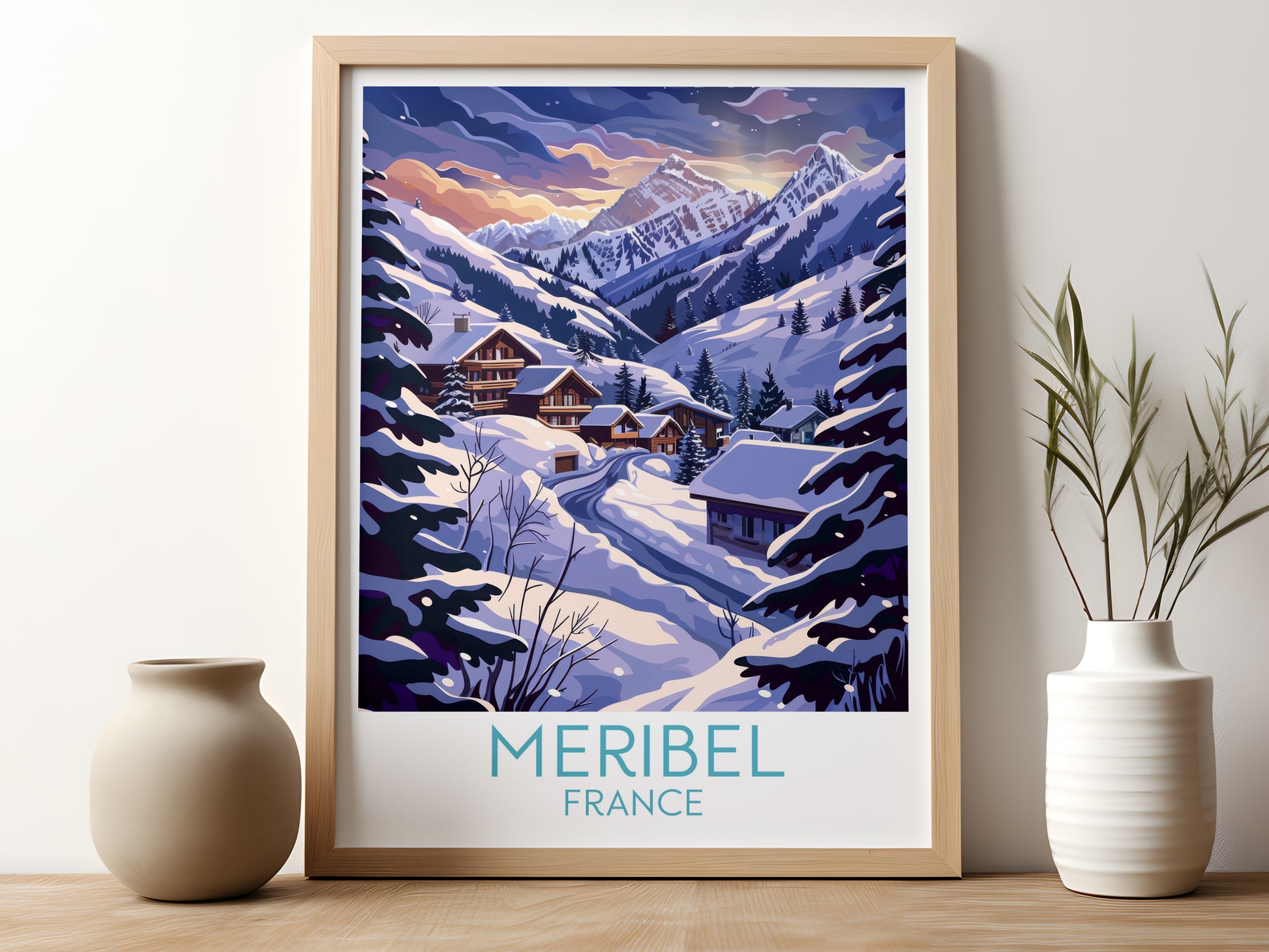 Meribel travel poster for kitchen France