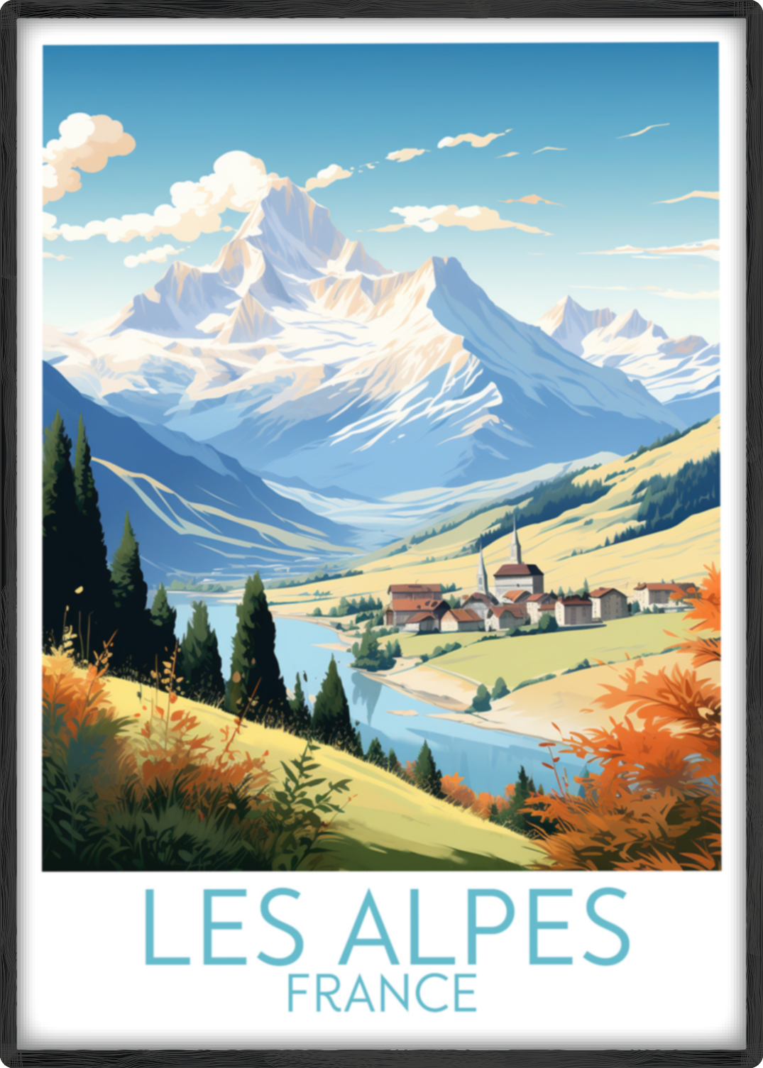 les alpes travel poster main france