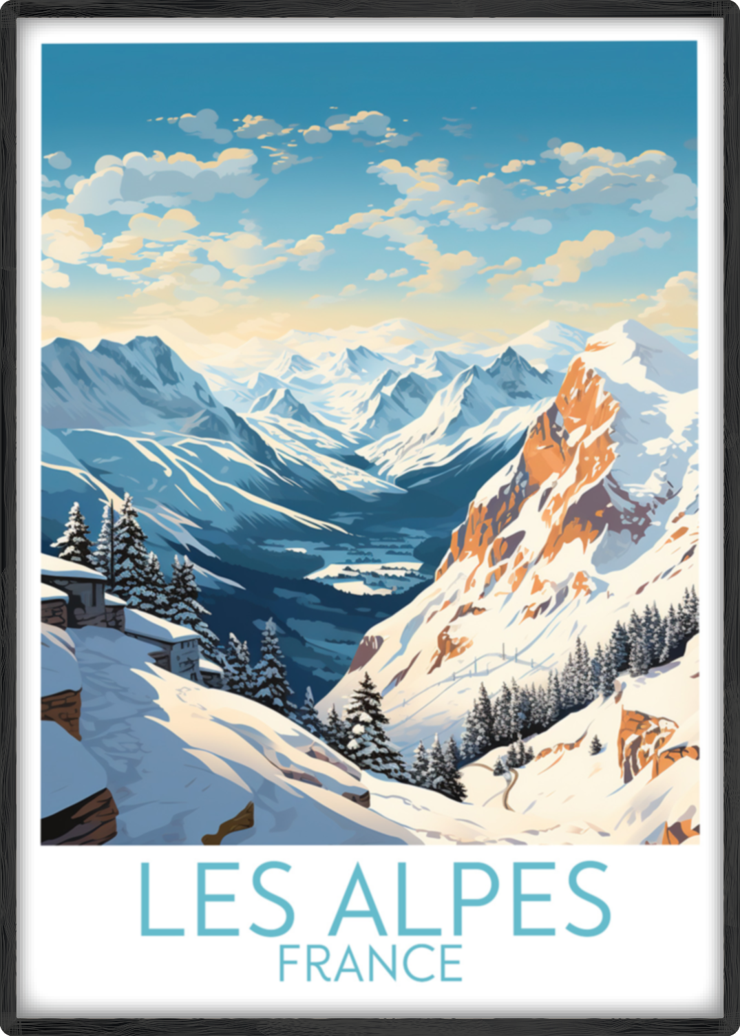 les alpes travel poster main france