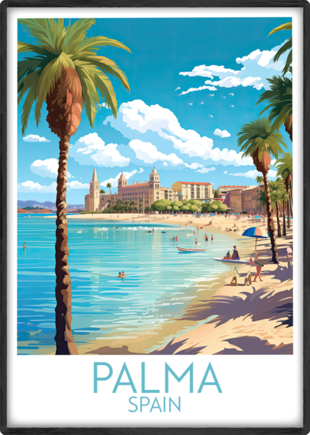 palma travel poster main spain