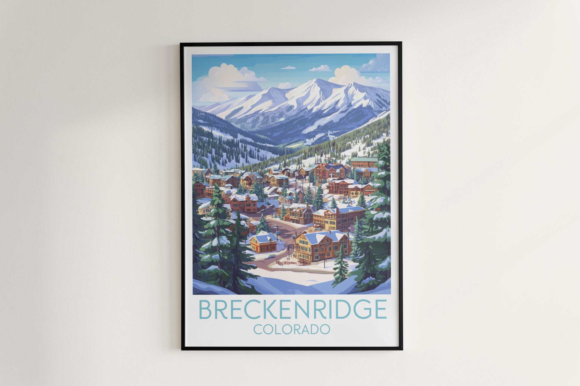 Breckenridge travel poster on the wall Colorado