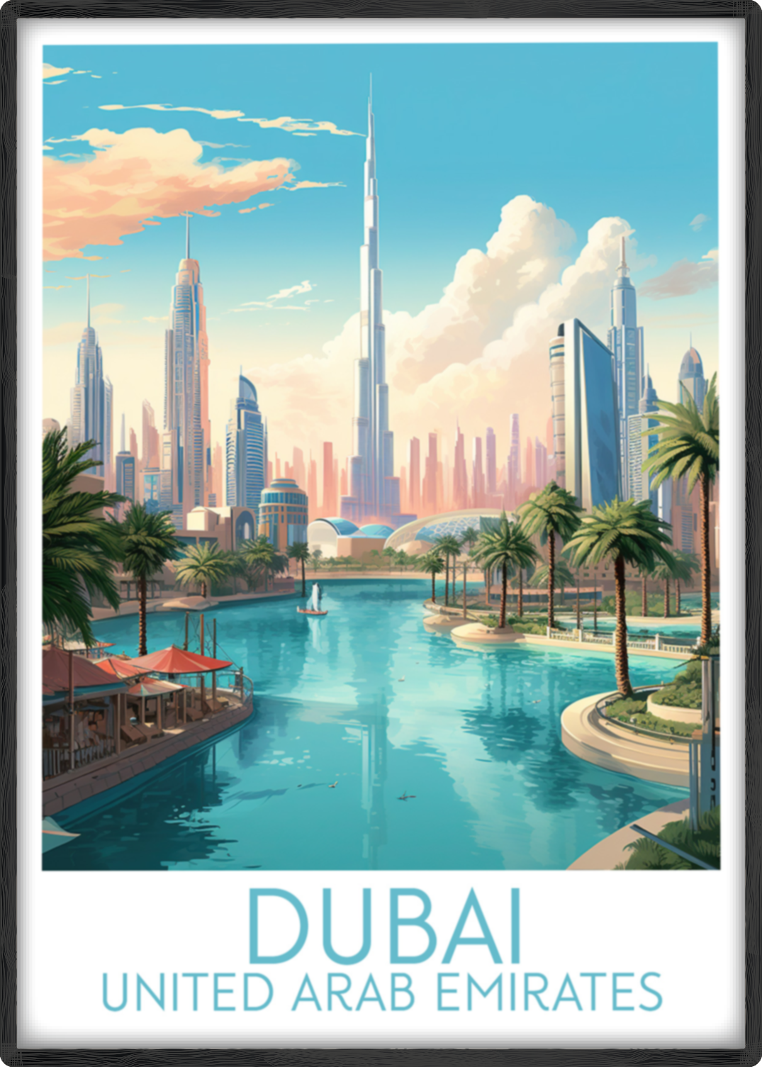 dubai travel poster main united arab emirates