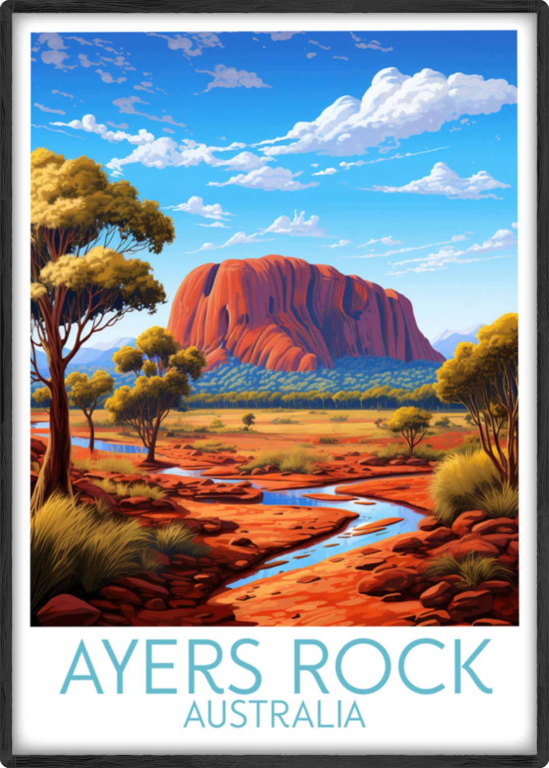 ayers rock travel poster main australia