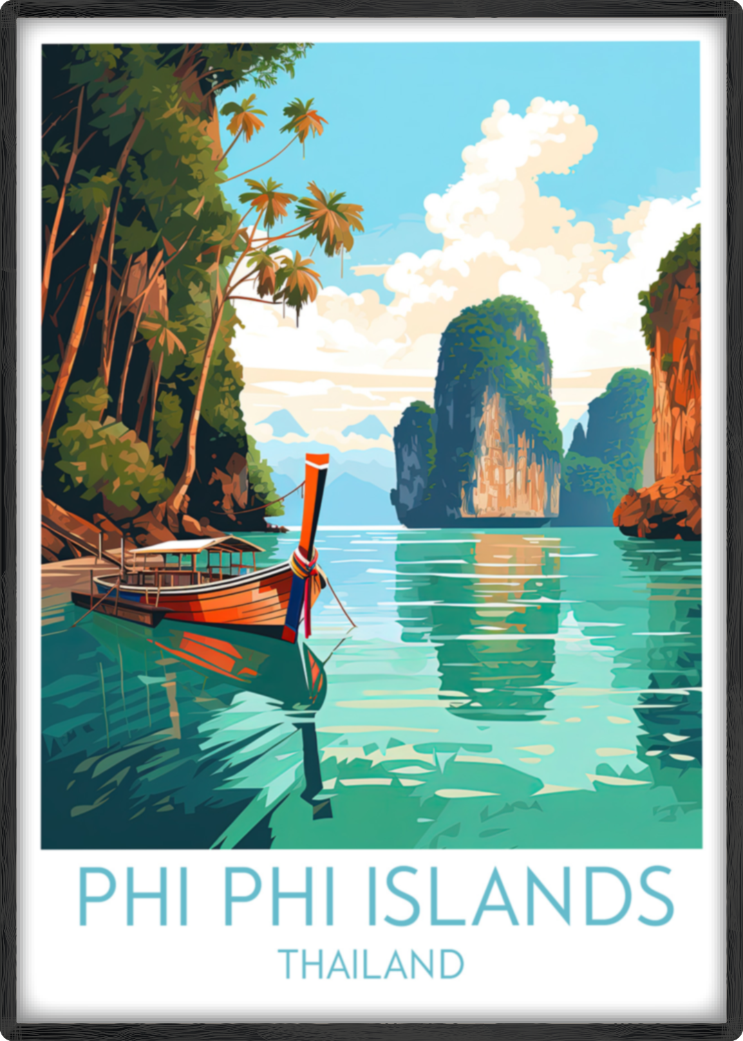 phi phi islands travel poster main thailand