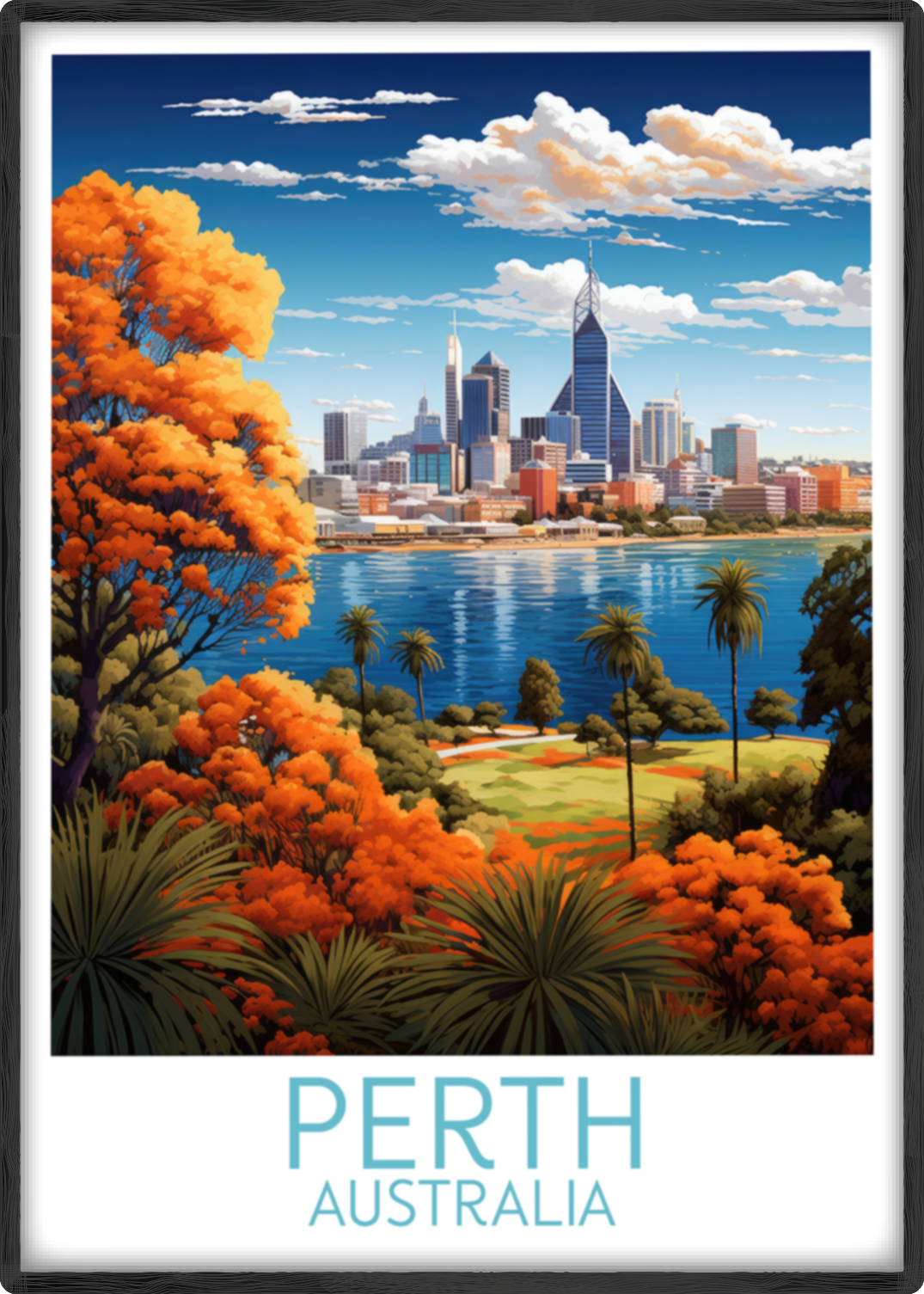 perth travel poster main australia