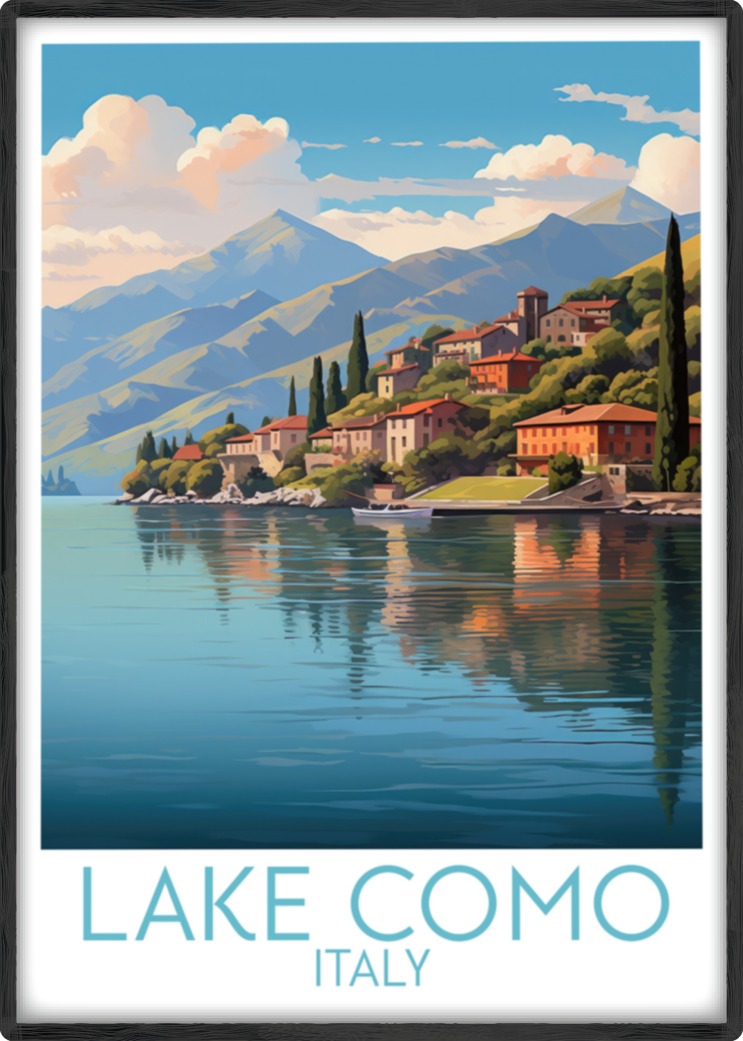 lake como travel poster main italy