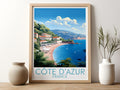 Côte d'Azur travel poster for kitchen France