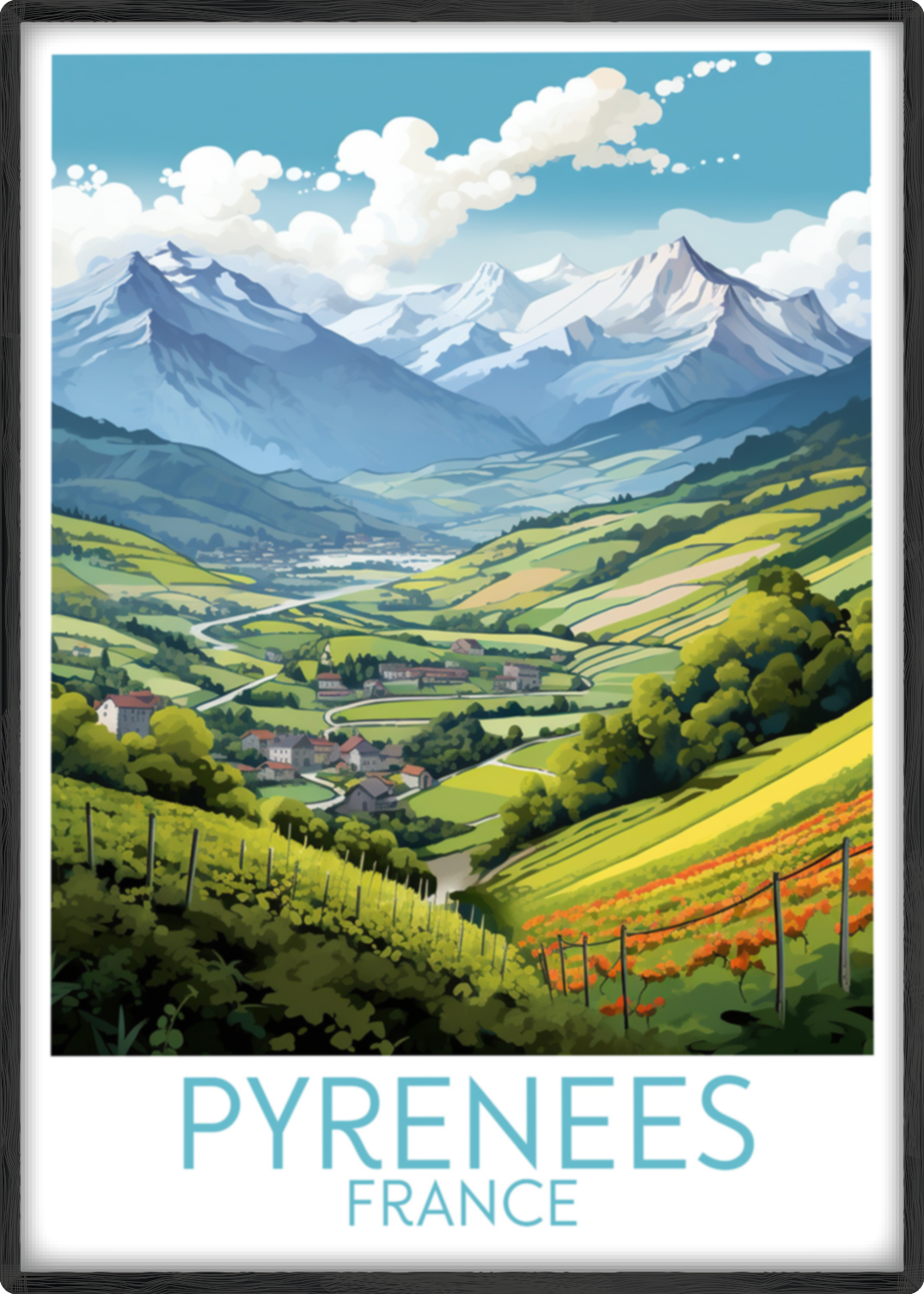 pyrenees travel poster main france