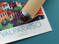 Valparaiso travel poster rolled Chile