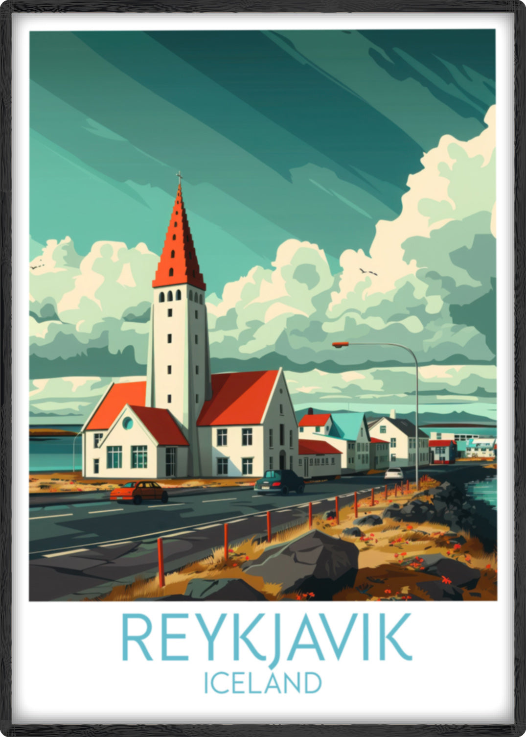 Reykjavik travel poster main Iceland