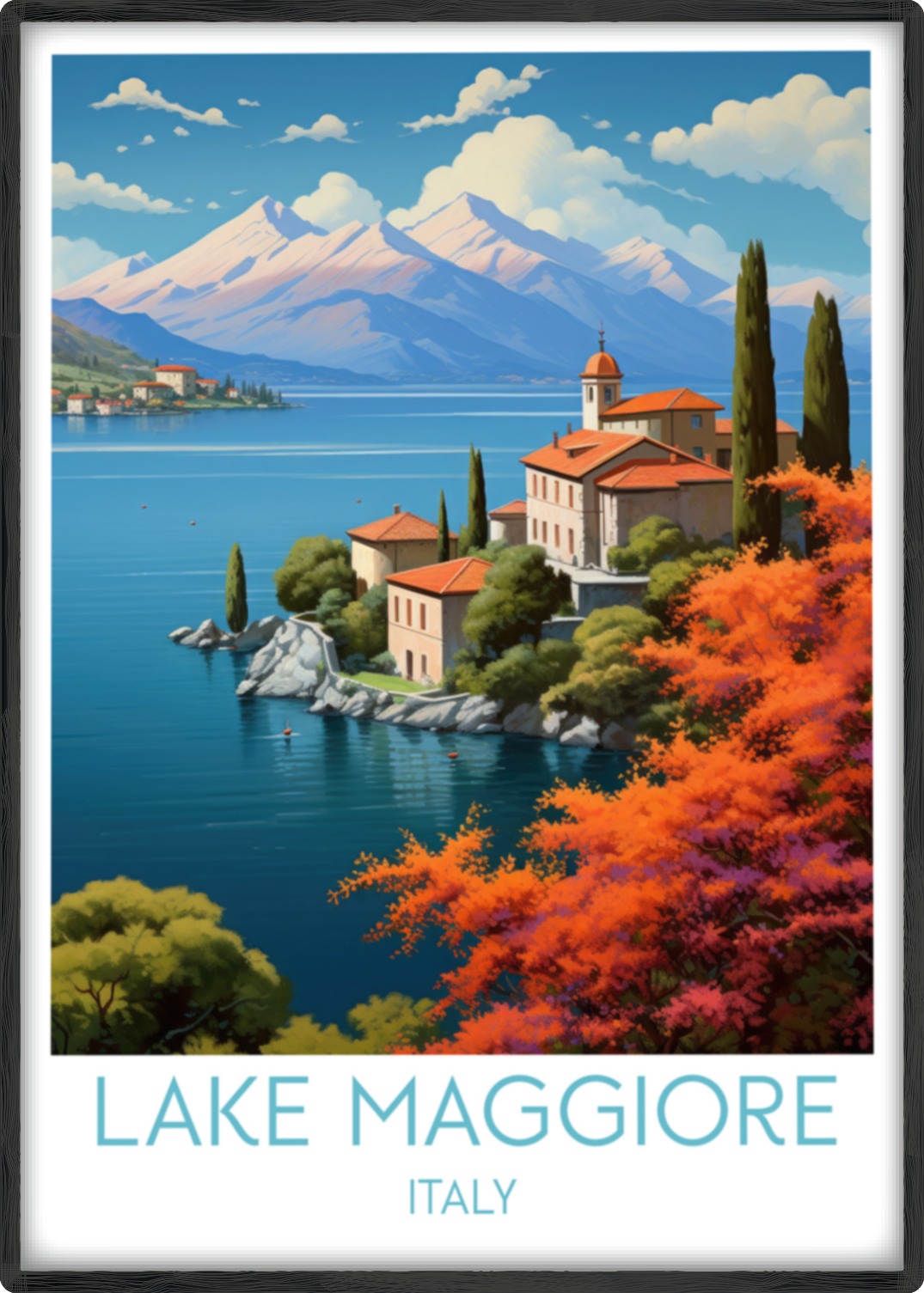 lake maggiore travel poster main italy