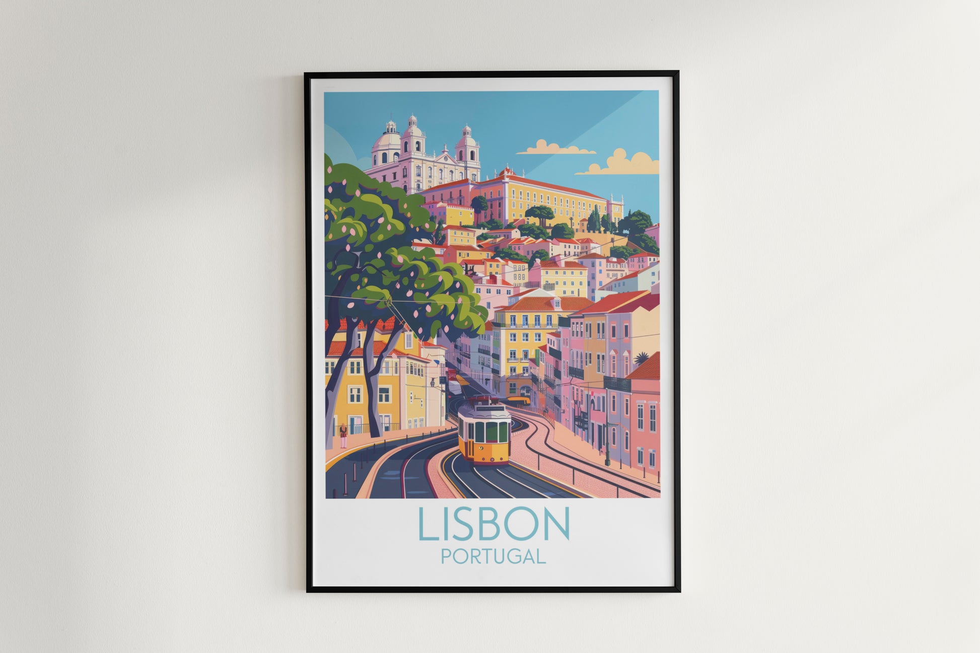 Lisbon travel poster on the wall Portugal