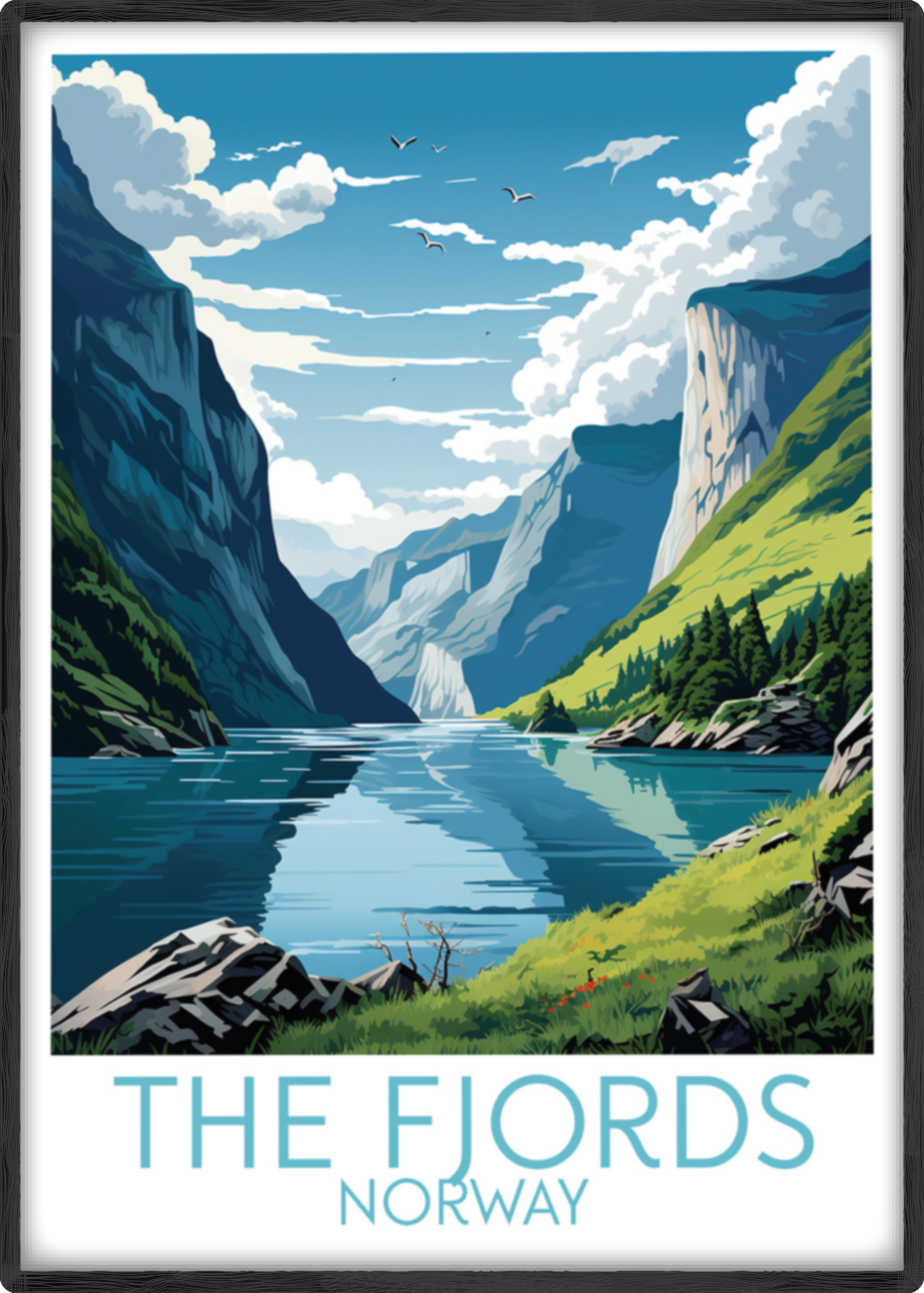 the fjords travel poster main norway