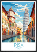 pisa travel poster main italy