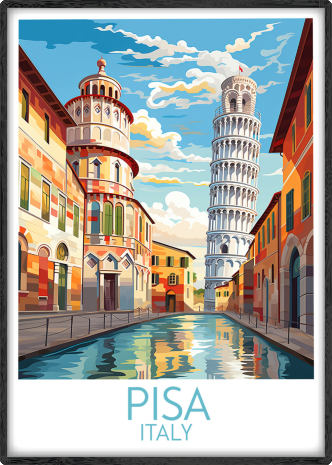 pisa travel poster main italy