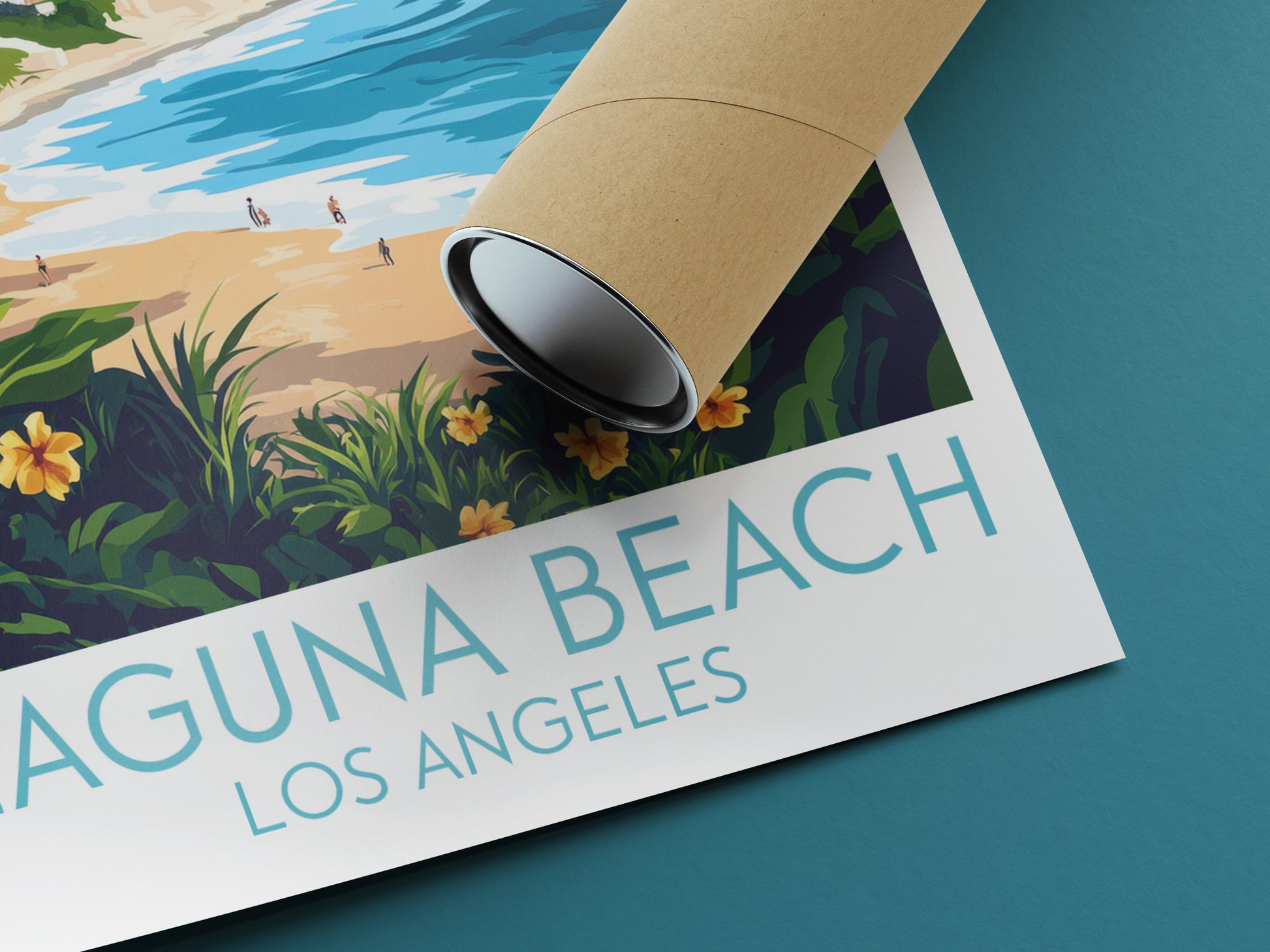 Laguna Beach travel poster rolled Los Angeles