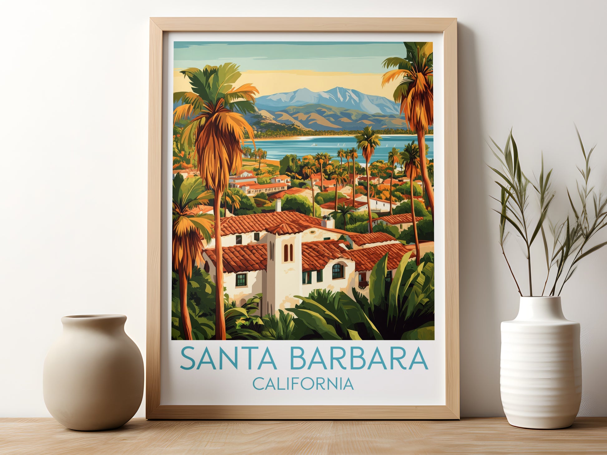 Santa Barbara travel poster for kitchen California