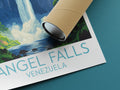 Angel Falls travel poster rolled Venezuela