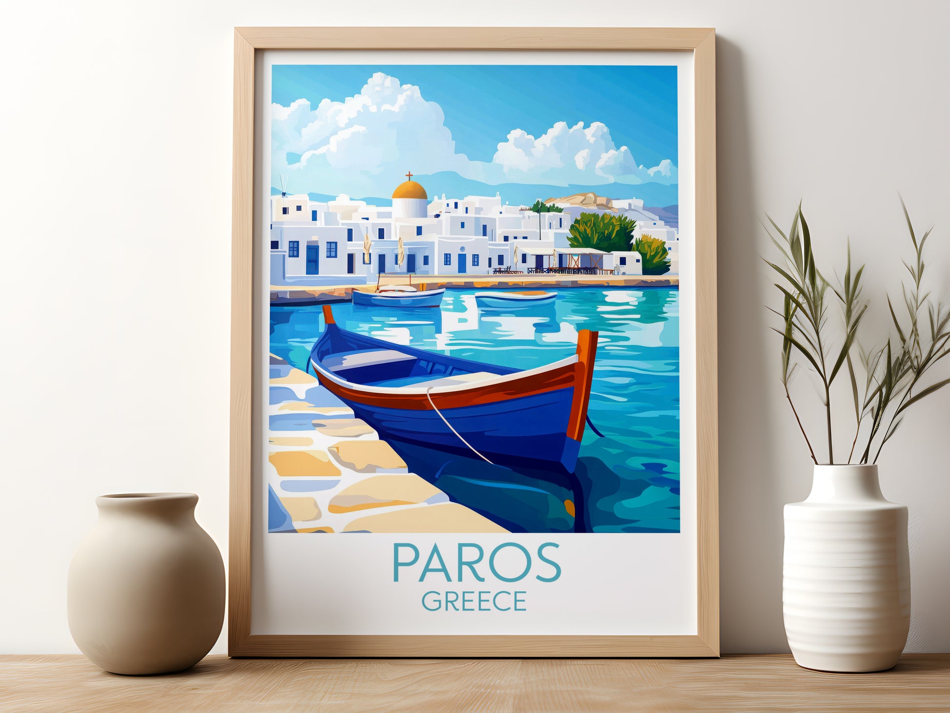 Paros travel poster for kitchen Greece