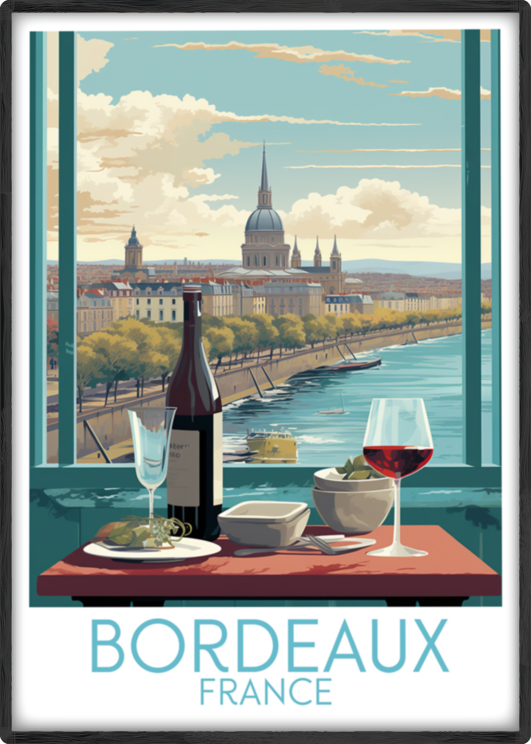 bordeaux travel poster main france