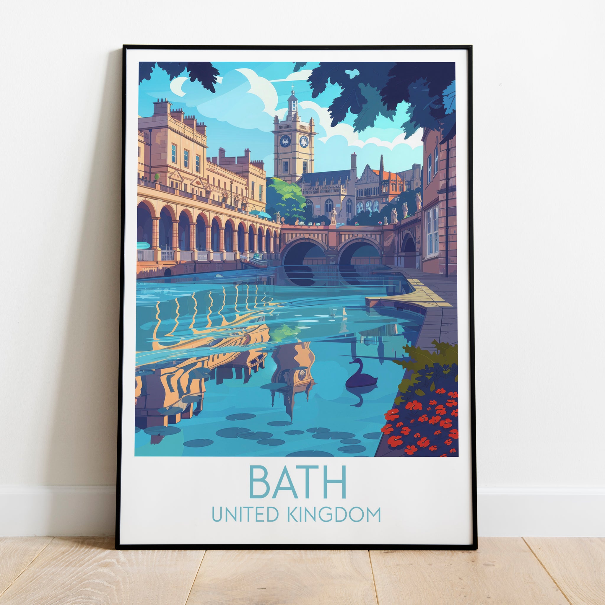 Bath travel poster on the ground United Kingdom