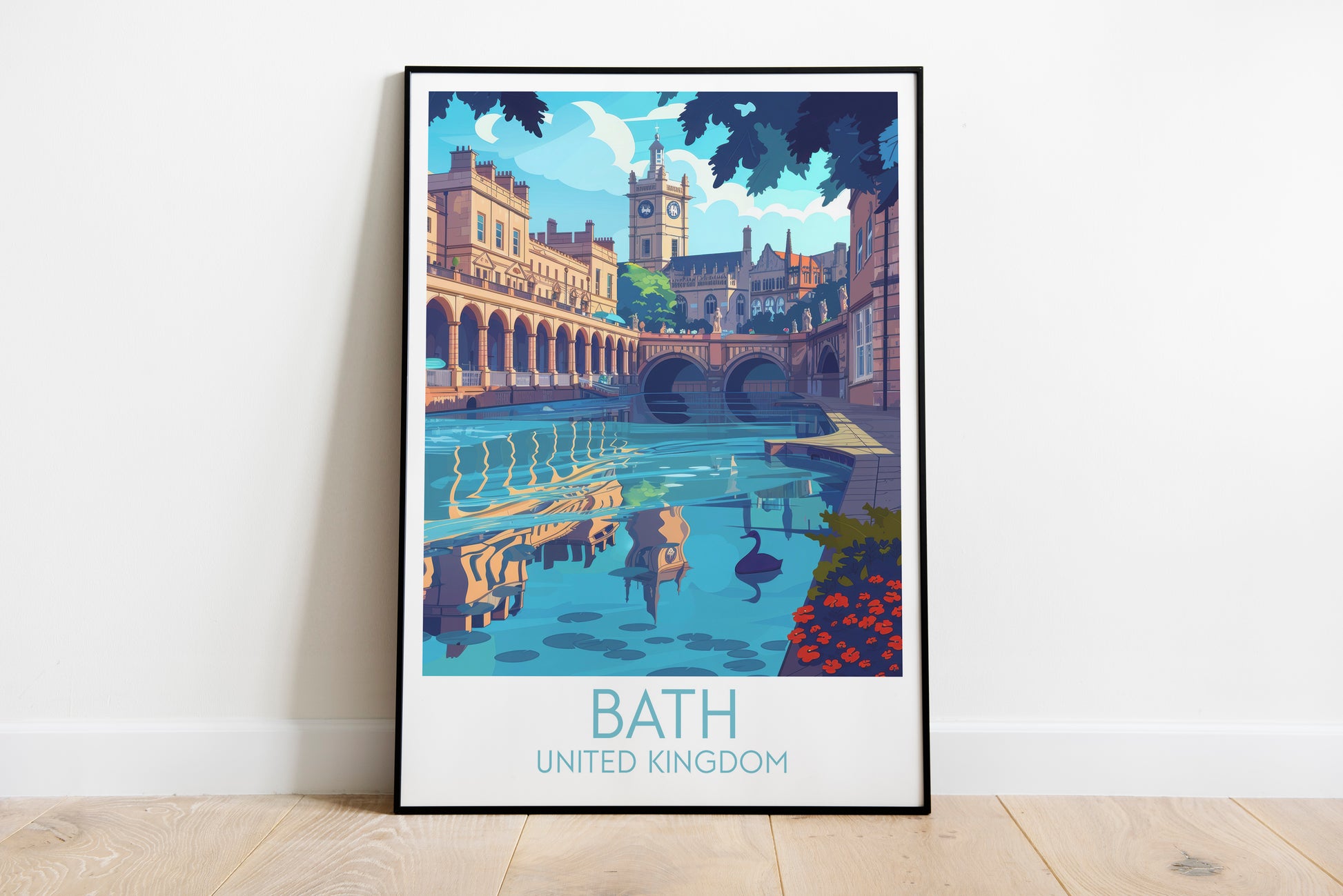 Bath travel poster on the ground United Kingdom