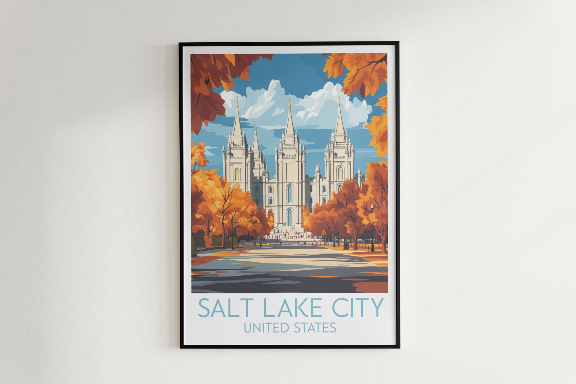 Salt Lake City travel poster on the wall United States