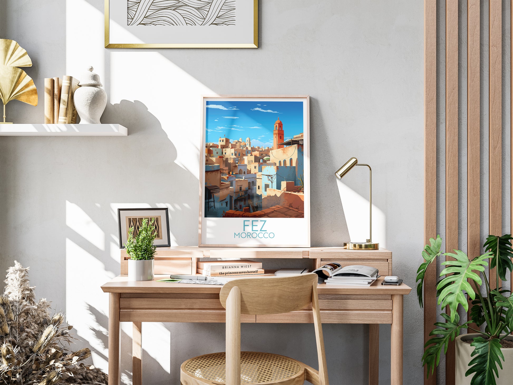 Fez travel poster for desk Morocco