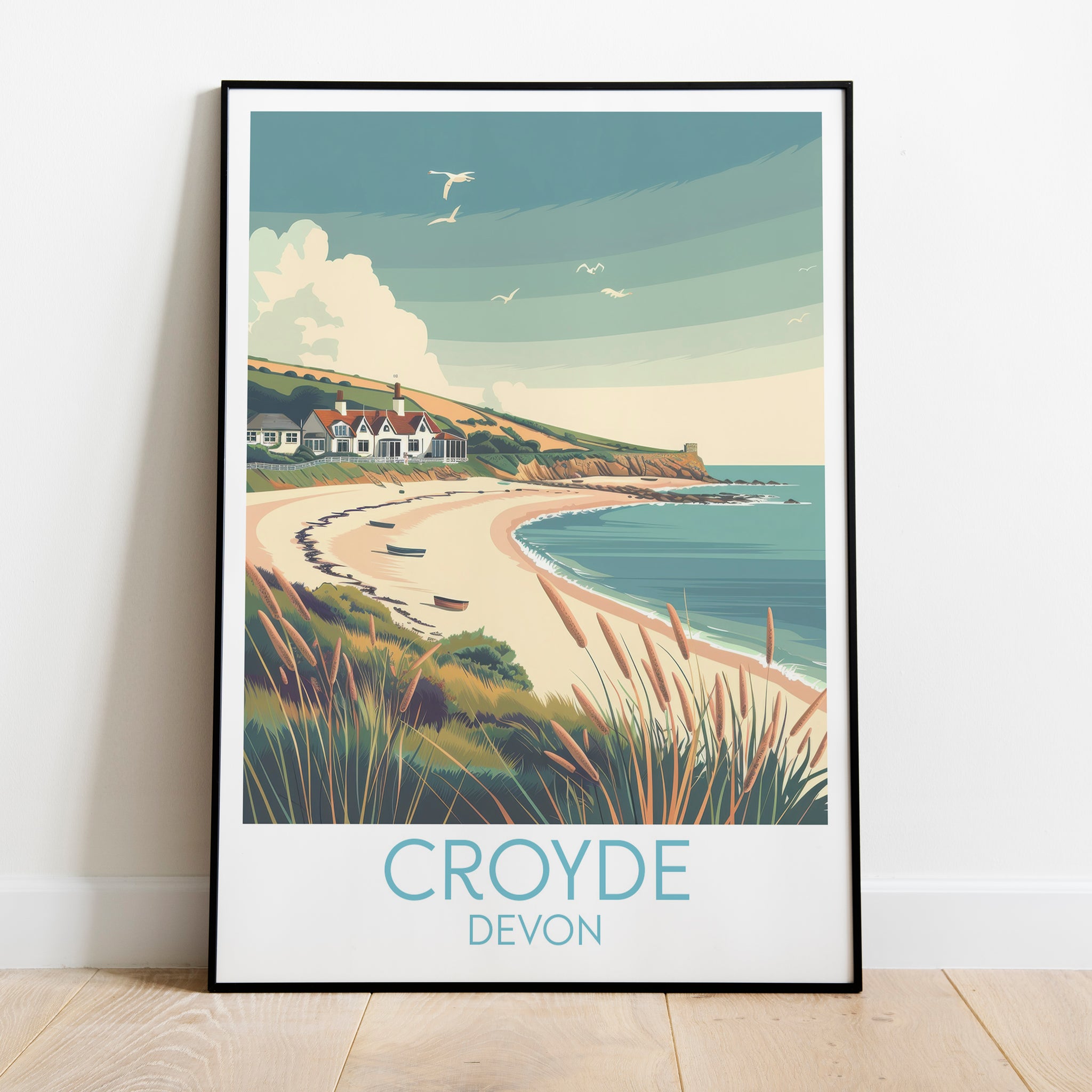 Croyde travel poster on the ground Devon