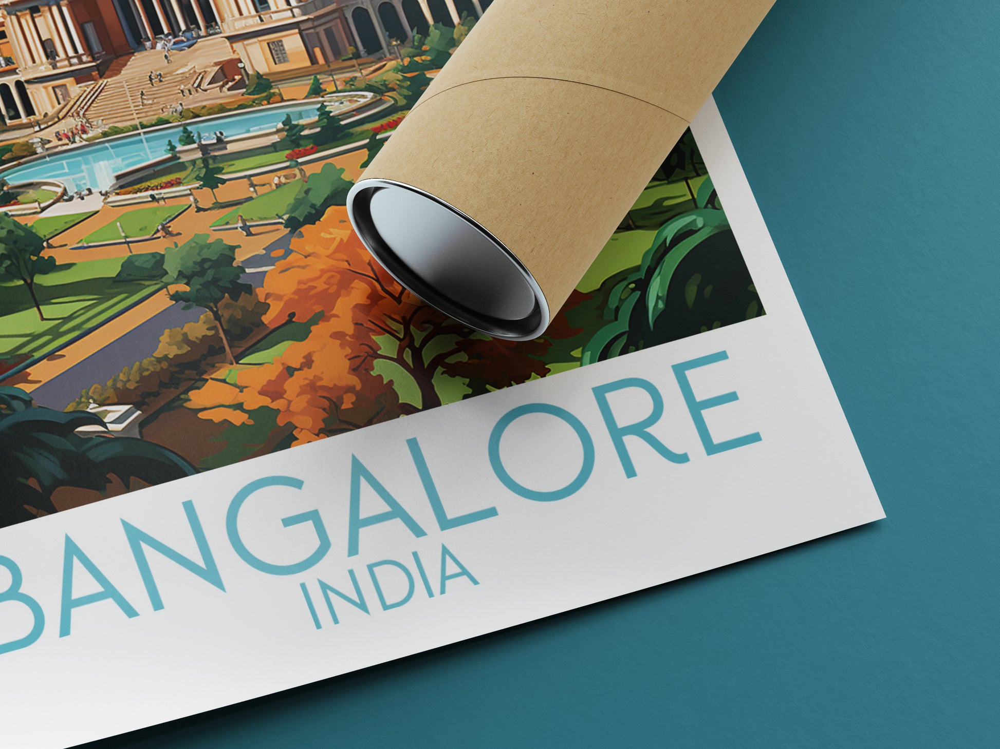 Bangalore travel poster rolled India