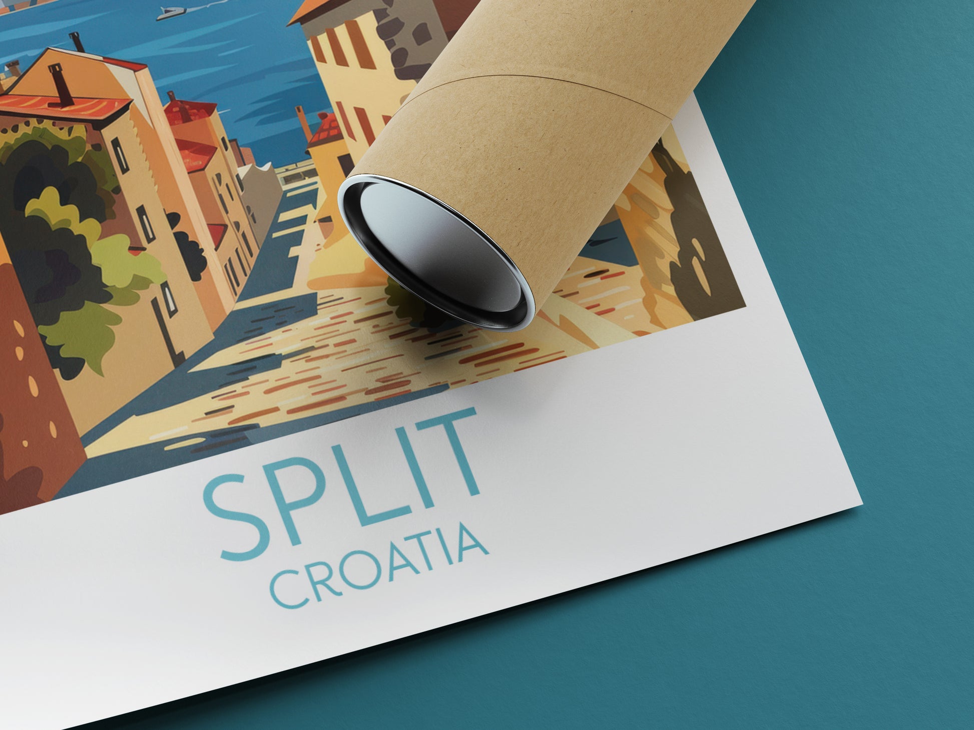 Split travel poster rolled Croatia