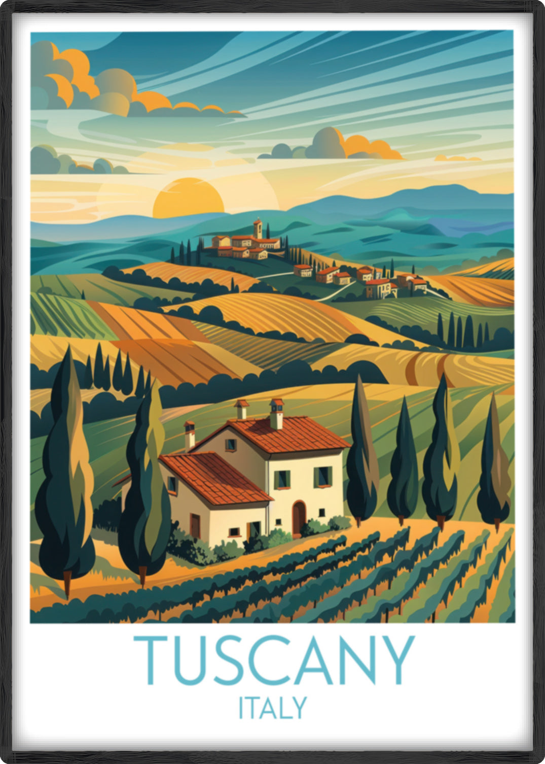 Tuscany travel poster main Italy