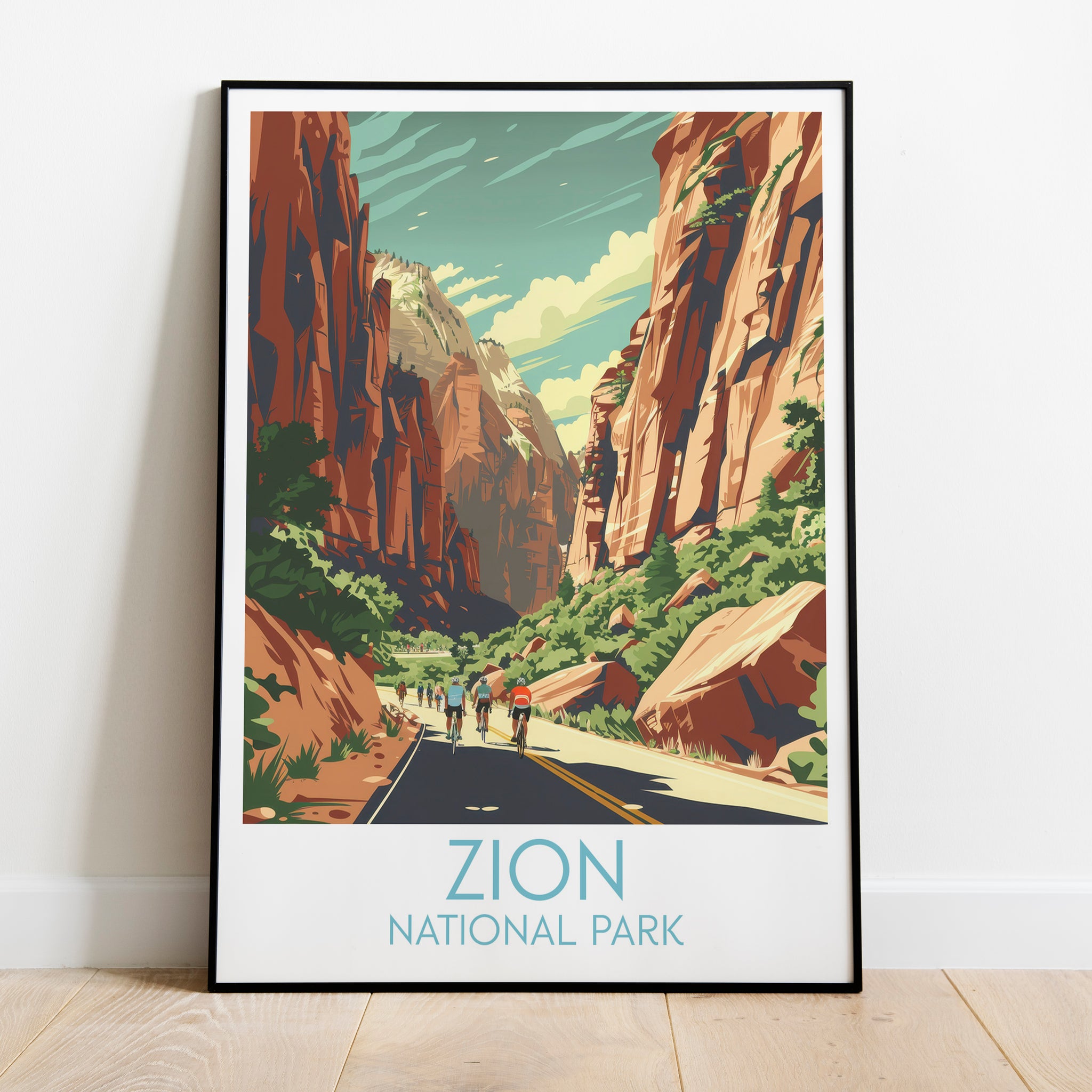 Zion travel poster on the ground National Park