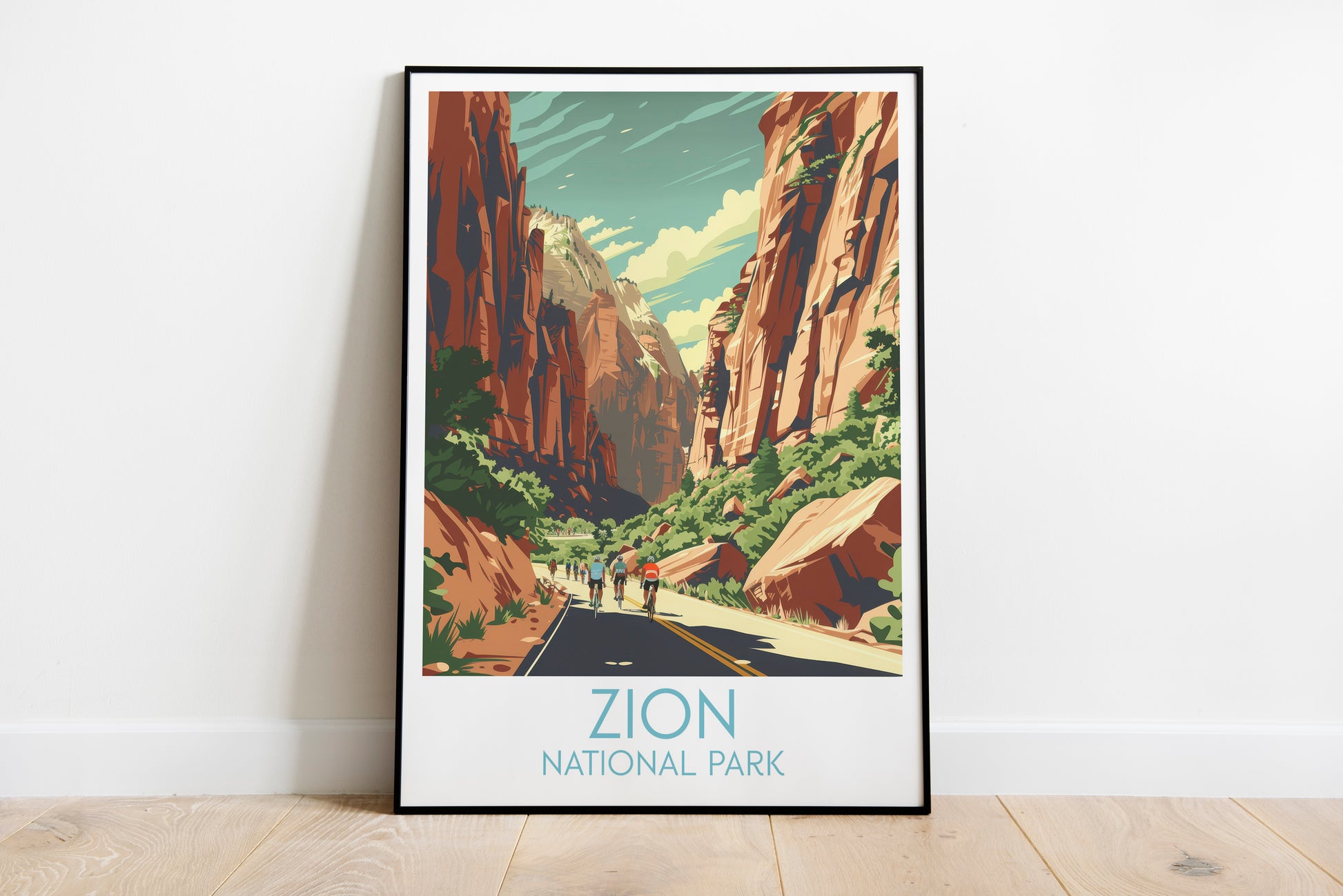 Zion travel poster on the ground National Park