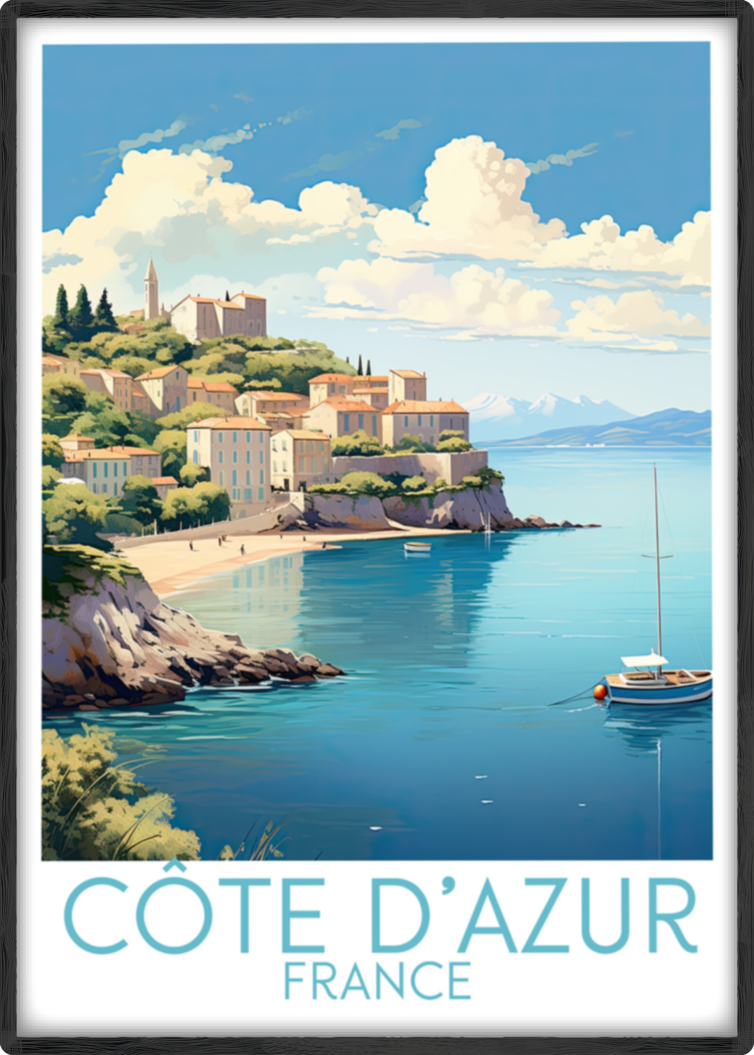 Côte d'Azur travel poster main France