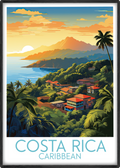 costa rica travel poster main caribbean