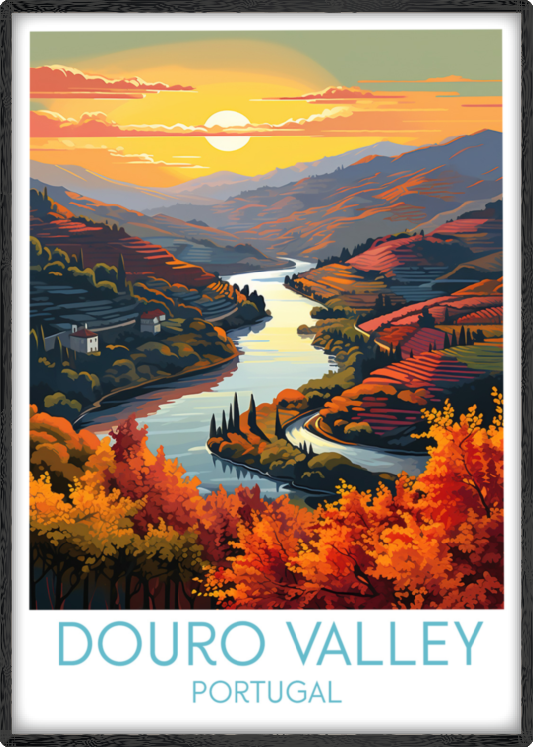 douro valley travel poster main portugal