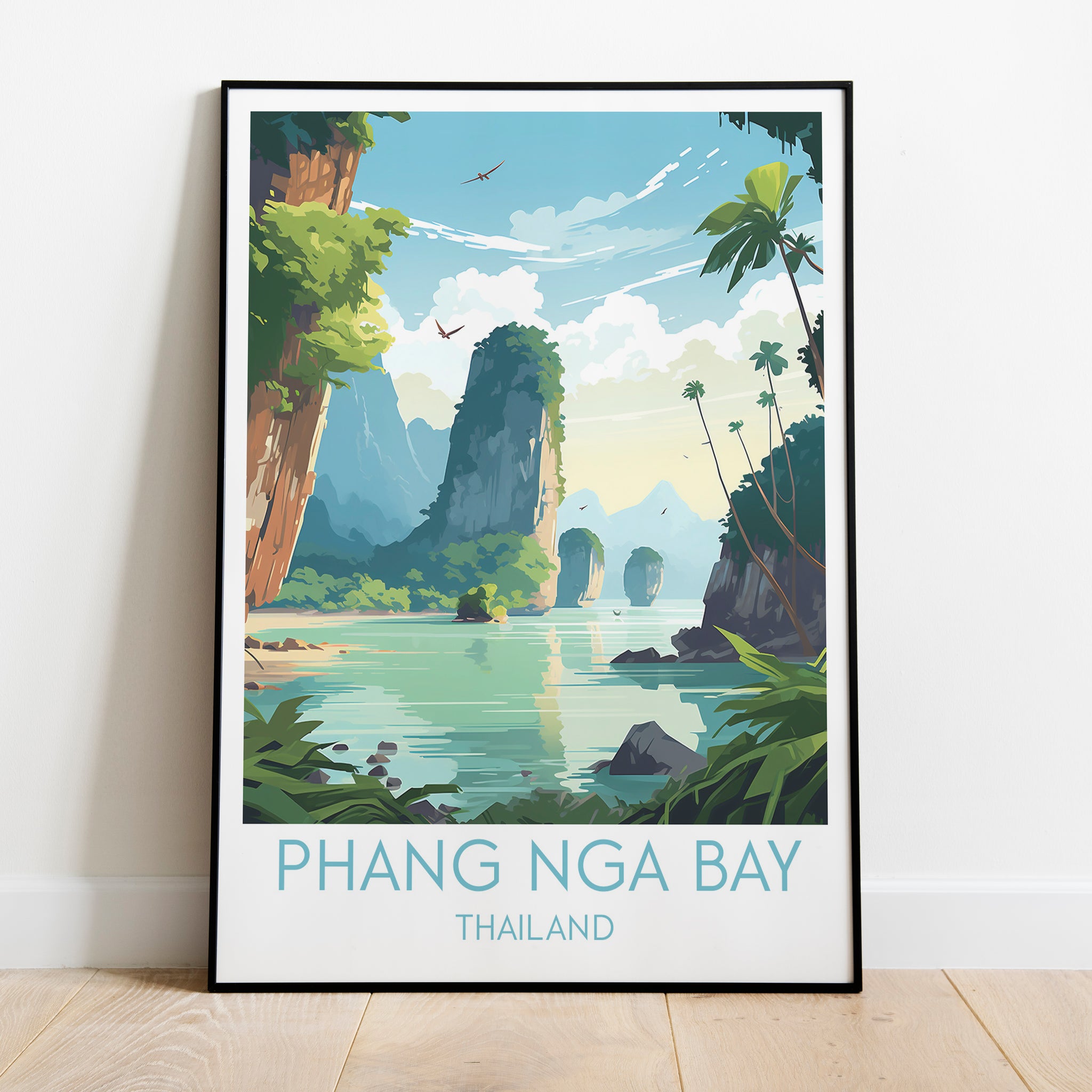 Phang Nga Bay travel poster on the ground Thailand