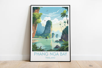 Phang Nga Bay travel poster on the ground Thailand