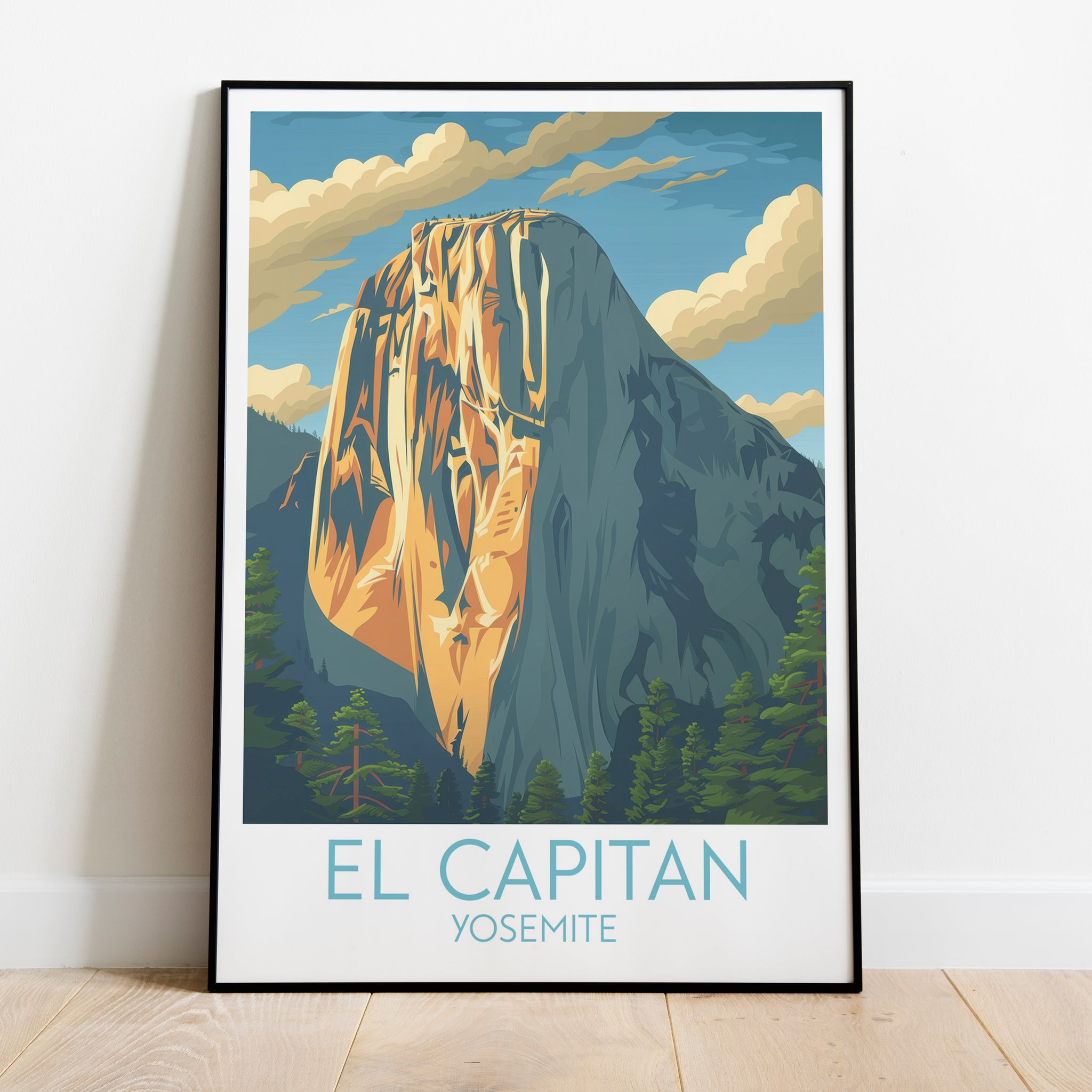 El Capitan travel poster on the ground Yosemite