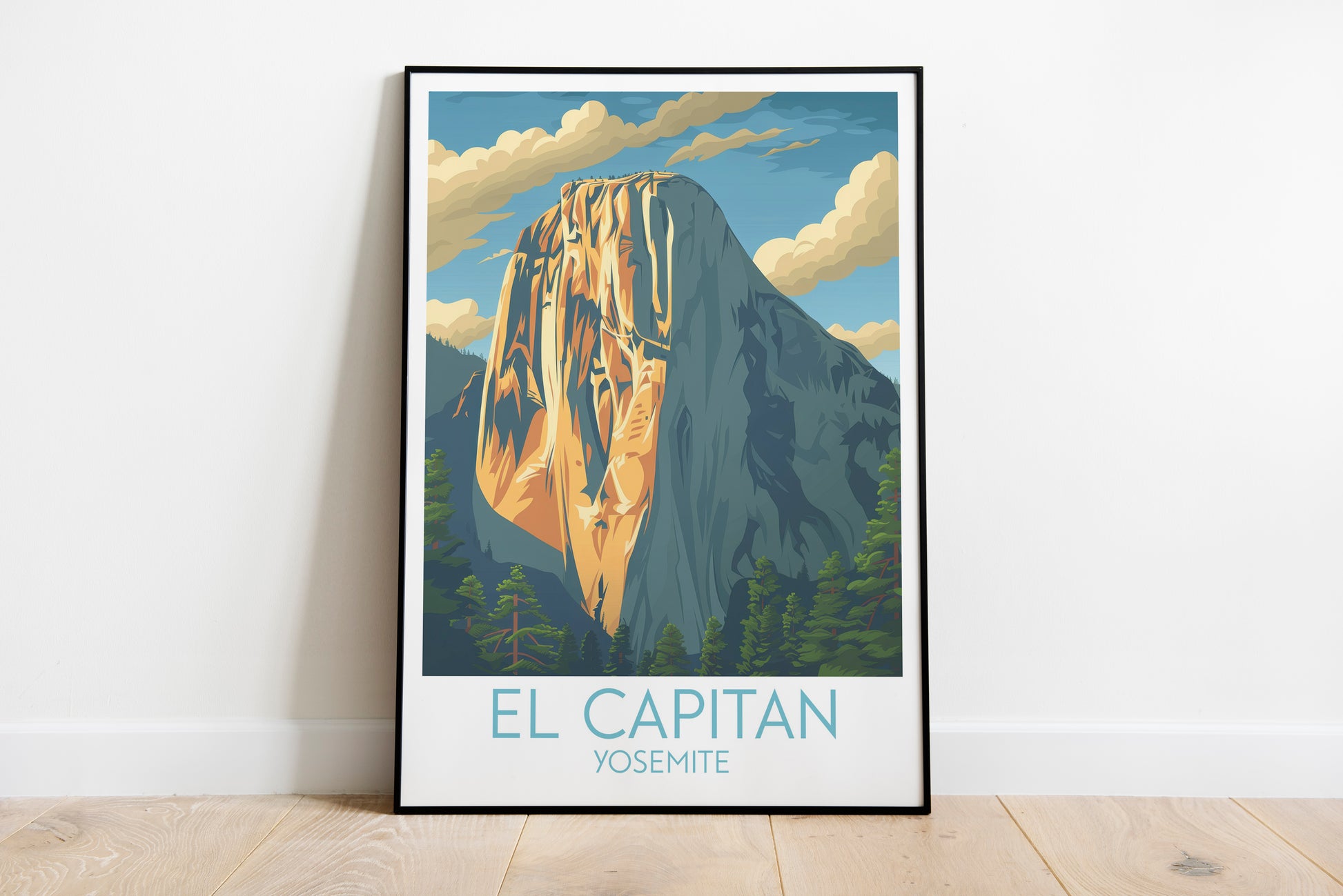 El Capitan travel poster on the ground Yosemite