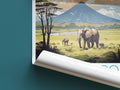 Kilimanjaro travel poster roll up Tanzania