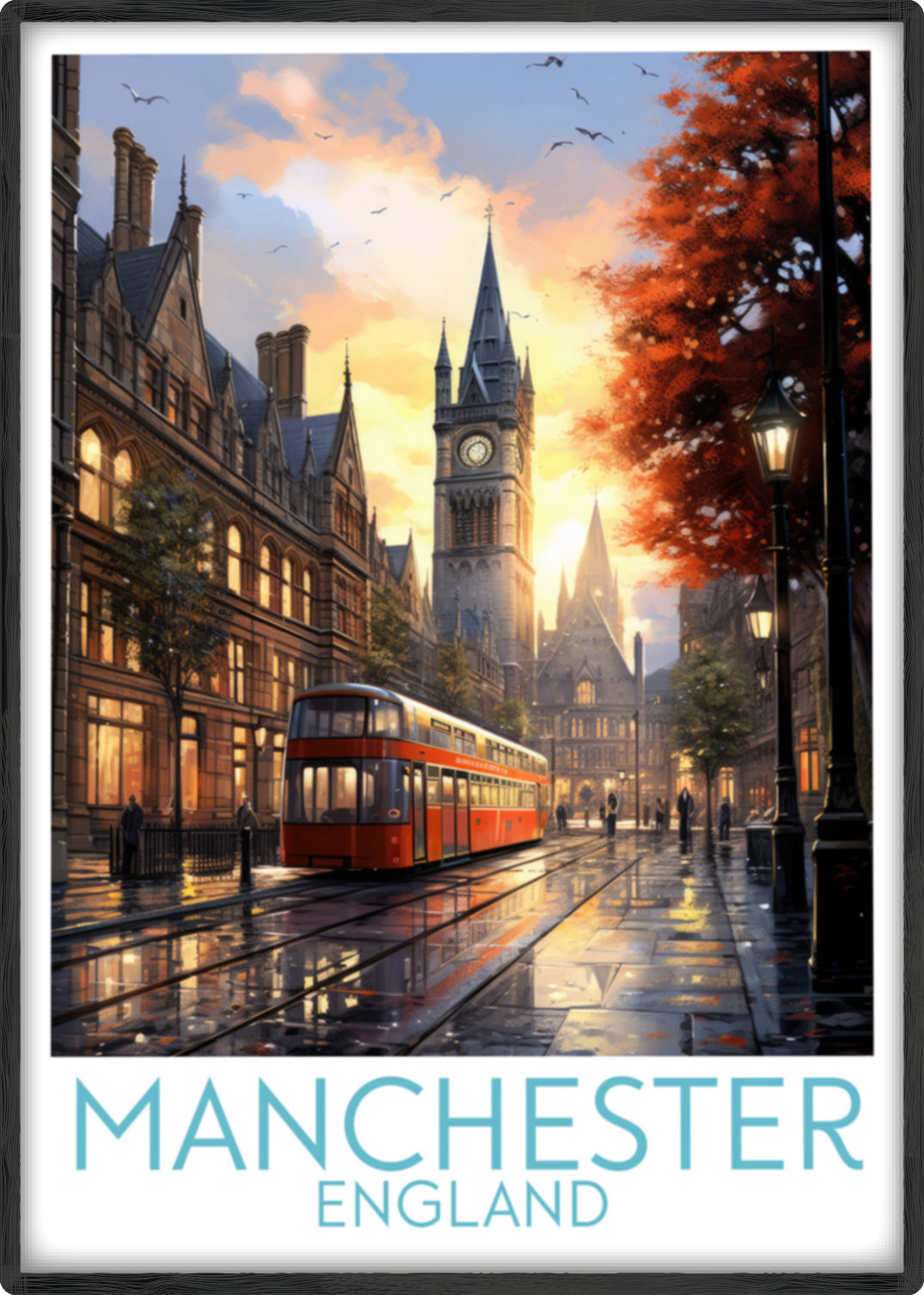 manchester travel poster main england